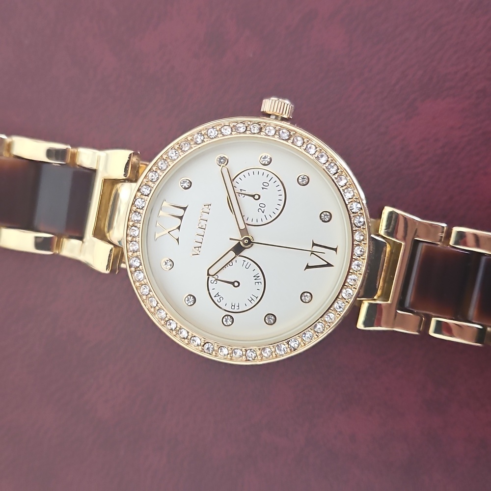 Valletta Two-Tone Tortoise Watch.